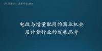 电改与增量配网的商业机会及计量行业的发展思考
