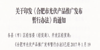 关于印发《合肥市光伏产品推广发布暂行办法》的通知
