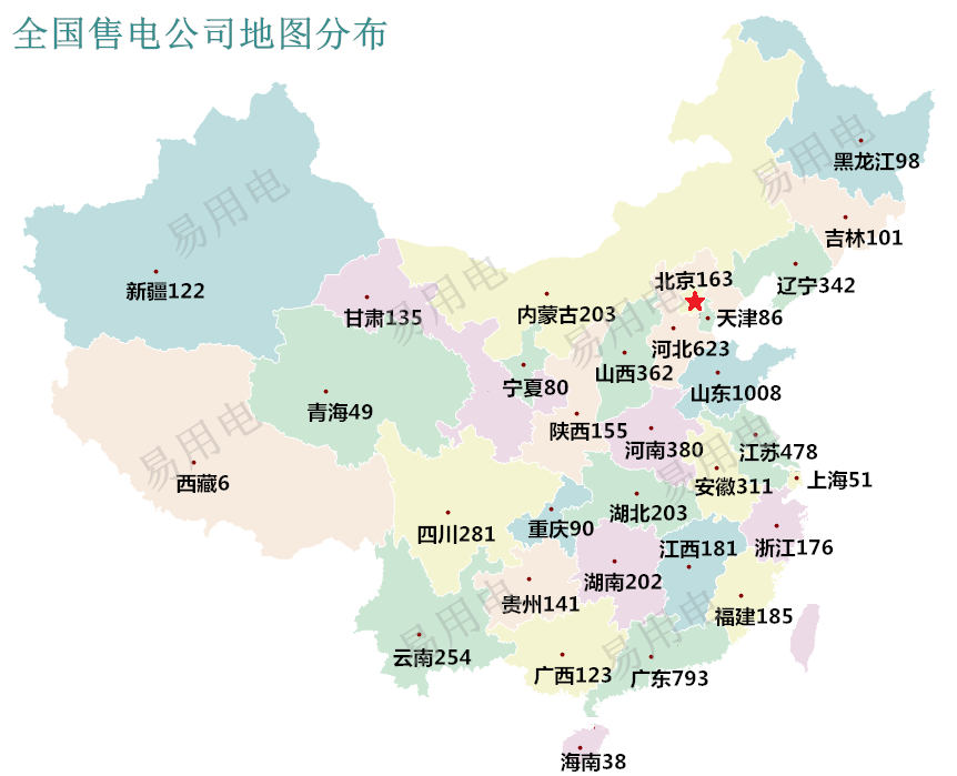 售电公司地区分布