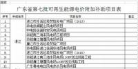 广东省公示第七批51个可再生能源电价附加补助项目,25个<font color=