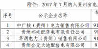 7月贵州电力市场主体目录售电公司名单:中广核、华润电力在内