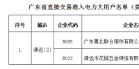 广东第三十批直接交易准入电力大用户名单