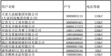 江苏9、10月份电力集中竞价交易准入名单