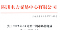 数据丨四川10月第二周市场化电量转让结果:申报电量116333.04万千瓦时