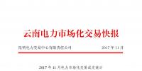 云南電力市場(chǎng)化交易快報(bào)(2017年11月)