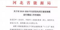 头条!河北能源局发布《关于对2018-2020年光伏发电项目建设规模进行摸底工作的通知》