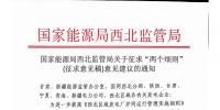 国家能源局西北监管局关于征求“两个细则”(征求意见稿)意见建议的通知