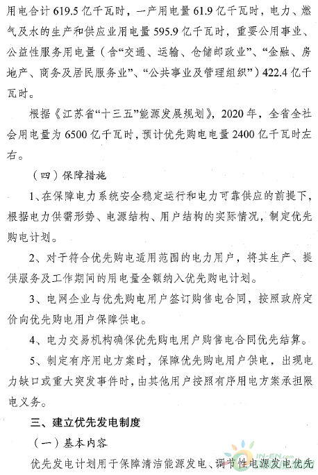 江苏省印发有序放开发用电计划工作方案