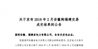2018年2月安徽購福建跨省集中交易結(jié)果:成交電量為2.73億千瓦時
