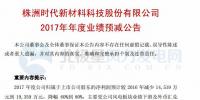 时代新材预计2017年盈利减少1.45亿元到1.94亿元