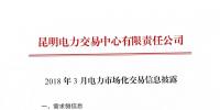 云南3月电力市场化交易信息披露：省内市场可竞价电量约65亿千瓦时