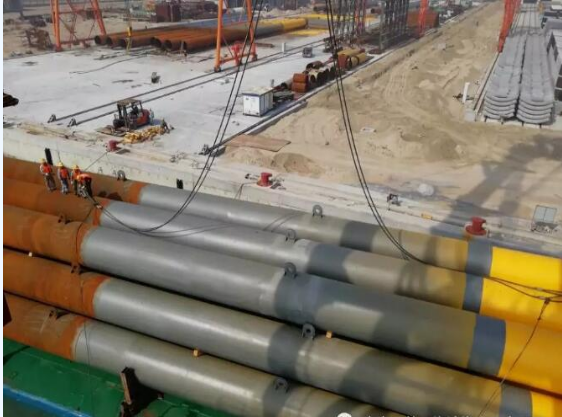 莆田平海湾海上风电二期项目I标段工程钢管桩进场