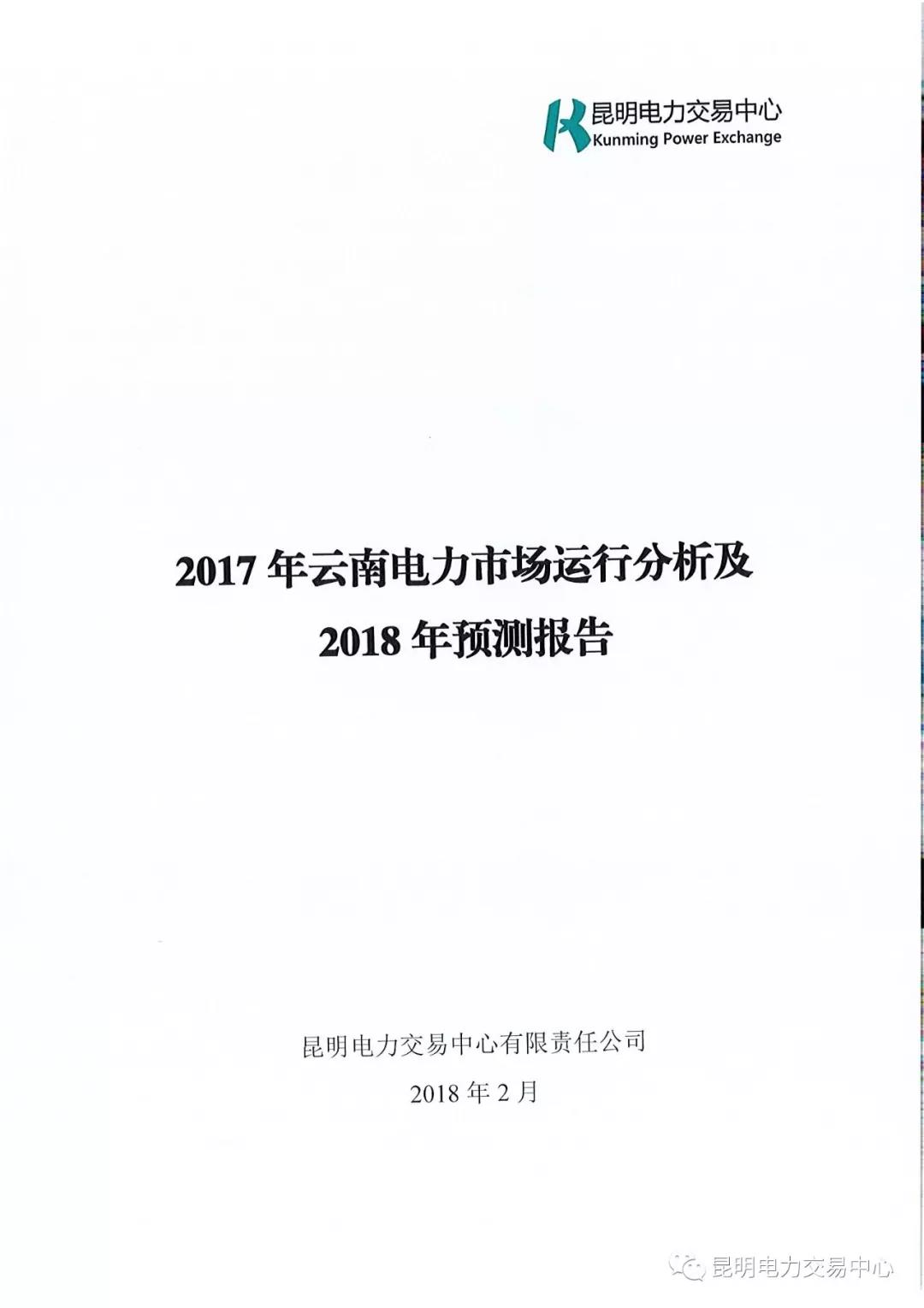 2017年云南电力市场运行分析及2018年预测报告