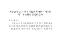 2018年1月份青海电网“两个细则”考核结果:11家风电场全部为零