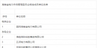 湖南省電力市場管理委員會候選成員單位公示名單:33家<font color=