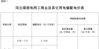 河北调电价:南网工商业及其他电价降低0.22分/千瓦时