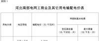 河北调电价：南网工商业及其他电价降低0.22分/千瓦时