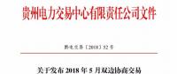 贵州省2018年5月双边协商交易成交结果