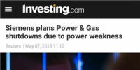 西门子并未计划关停发电及天然气业务!