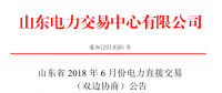 山东省2018年6月份双边协商交易25日展开（附名单）