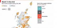 英国风电地图:近7000台风机、总装机容量14<font color=