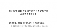 华东电网跨省电能交易结果