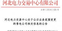 河北公示业务范围变更的6家售电公司