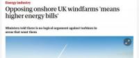 英国反对陆上风电场意味着更高的“能源价格”