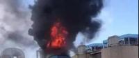 江苏泰州泰兴一热电厂脱硫塔起火现场 无人员伤亡