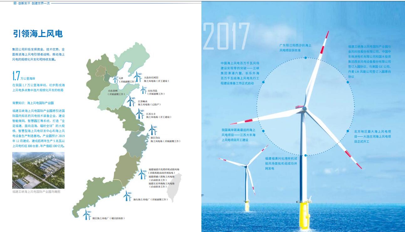 引领海上风电 三峡集团发布2017年可持续发展报告