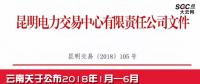 云南关于公布2018年1至6月双边协商交易完成情况及暂停交易资格的通知