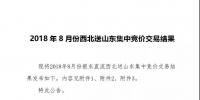 【银东竞价】2018年8月份西北送山东<font color=