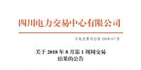 四川2018年8月第1周周交易结果