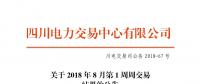 四川2018年8月第1周周交易结果