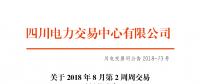 四川2018年8月第2周周交易结果