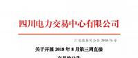 公告 | 四川关于开展2018年8月第三周直接交易的公告