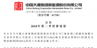 大唐新能源第二季度风电发电量45.10亿度 较2017年同比增加16.65%