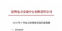 云南2018年9月电力市场化交易信息披露