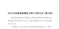 河南公示2018年第八批1472家电力用户(附名单)