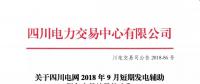 公告 | 关于四川电网2018年9月短期发电辅助服务交易结果的公告