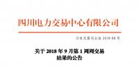 四川2018年9月第1周周交易结果
