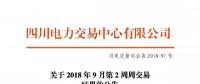 公告 | 四川关于2018年9月第2周周交易结果的公告