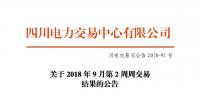 四川2018年9月第2周周交易结果