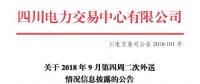 四川9月第四周二次外送情况信息披露：送浙江（宾金）月计划10亿千瓦时