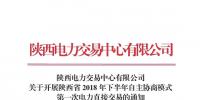 陕西开展2018年下半年自主协商模式第一次电力直接交易