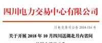 2018年10月四川送湖北月内省间外送交易：交易电量0.25亿千瓦时