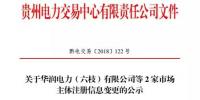 貴州關(guān)于華潤(rùn)電力（六枝）有限公司等2家市場(chǎng)主體注冊(cè)信息變更的公示
