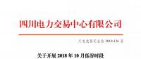 公告 | 四川关于开展2018年10月低谷时段弃水电量交易的公告