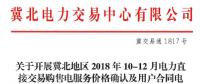 冀北开展10-12月电力直接交易购售电服务价格确认及用户合同电量填报