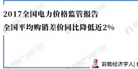 数据|2017全国电力价格监管报告:全国平均购销差价同比降低近2%
